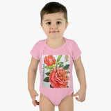 Rose Stamp Baby Onesie