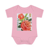 Rose Stamp Baby Onesie