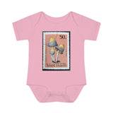 Mushroom Stamp Baby Onesie