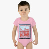 Columbia Castle Stamp Baby Onesie