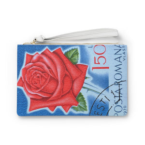 Red Rose Flower Clutch Bag