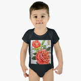 Rose Stamp Baby Onesie