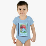 Mushroom Red Stamp Baby Onesie