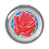 Red Rose Compact Travel Mirror