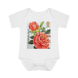 Rose Stamp Baby Onesie