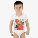 Rose Stamp Baby Onesie