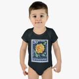 Yellow Rose Stamp Baby Onesie