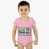 Man on the Moon Stamp Baby Onesie