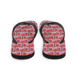 Espresso Red Flip Flops