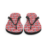 Espresso Red Flip Flops