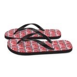 Espresso Red Flip Flops