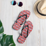 Espresso Red Flip Flops