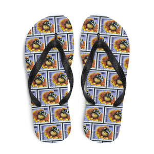 Sunflower Bee Flip Flops